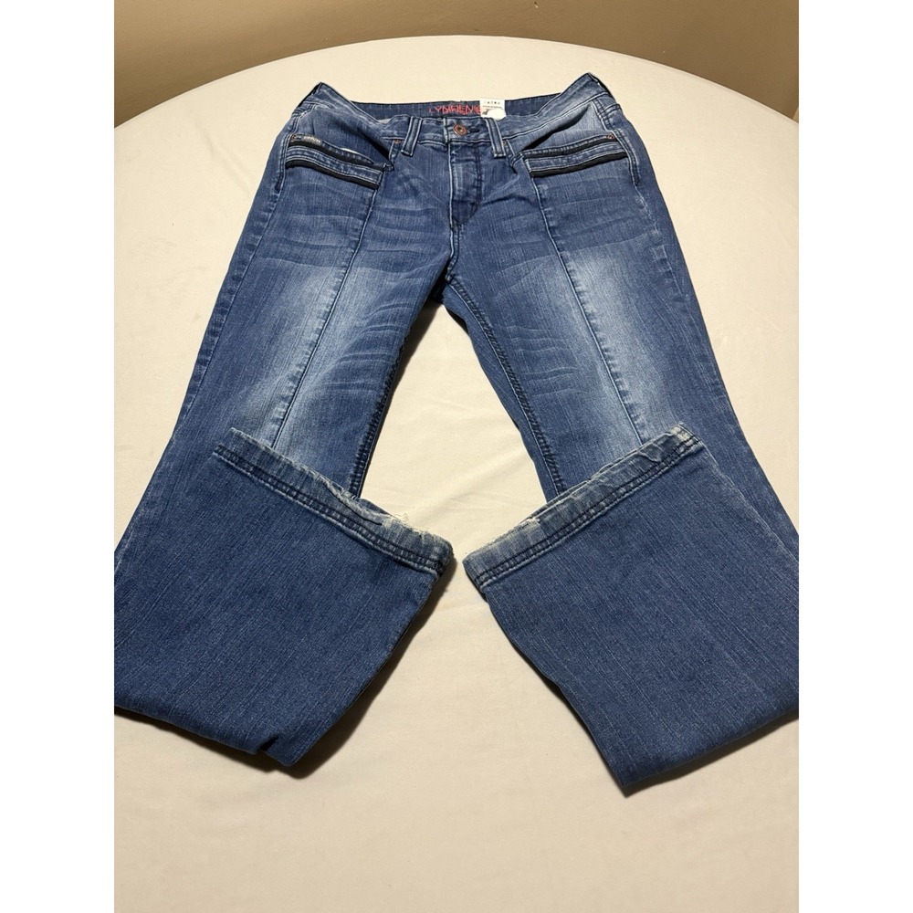 Lynden Cinch Jeans Size 31/11S Slim Fit Medium Wash Fade Y2K